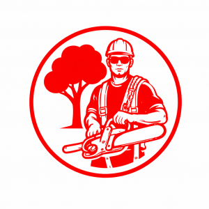 Icon mit Kletterer und Motorsäge für die Leistung der Baumpflege.